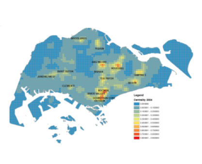 Spatial entropy of Singapore over timee